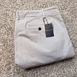 Peter Millar Crown Crafted Flat Front Gray Men's 42x36 Performance Pants New